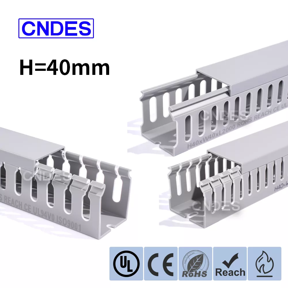 40 mm hoher, geschlitzter PVC-Kabelkanal