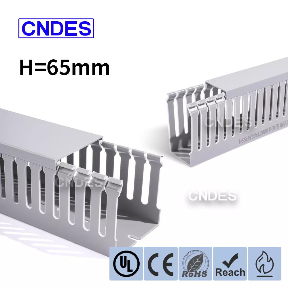 65 mm hoher geschlitzter PVC-Industriekabelkanal