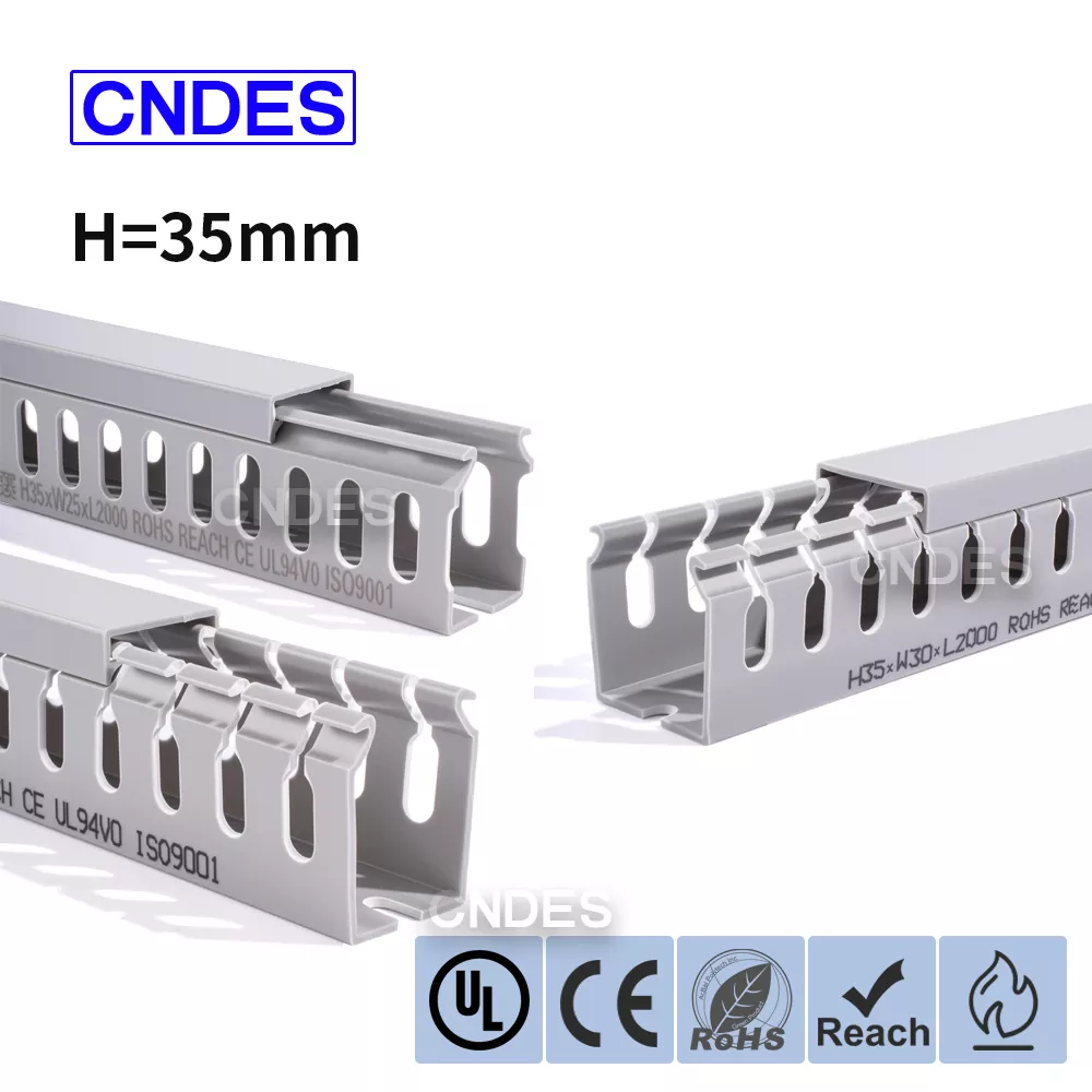 35 mm hoher geschlitzter PVC-Kabelführungskanal